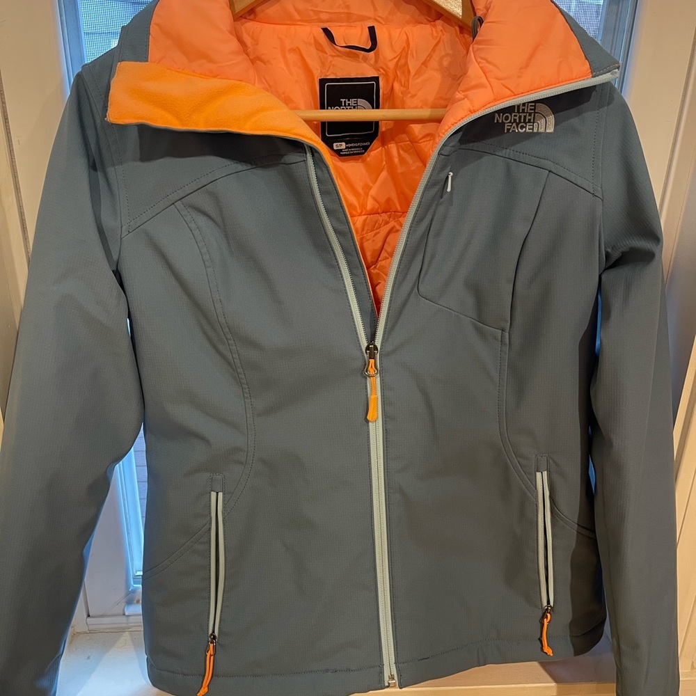 The North Face Women's Gray and Orange Ski Jacket
